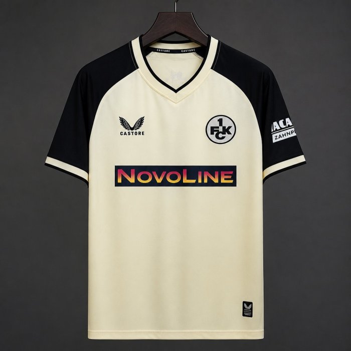 26/27 1. FC Kaiserslautern Cream with Black Sleeves Away Jersey