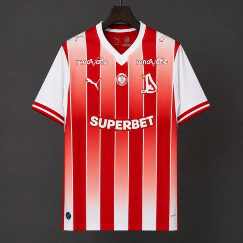 26/27 Dinamo Bucuresti Home Red&White Stripes Jersey