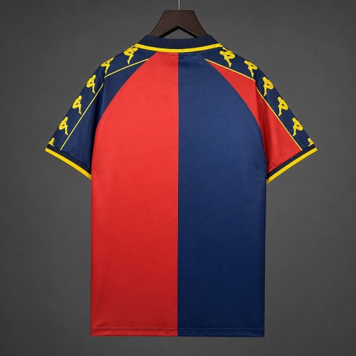 Retro  99/00 Genoa Home Red & Navy Blue Jersey