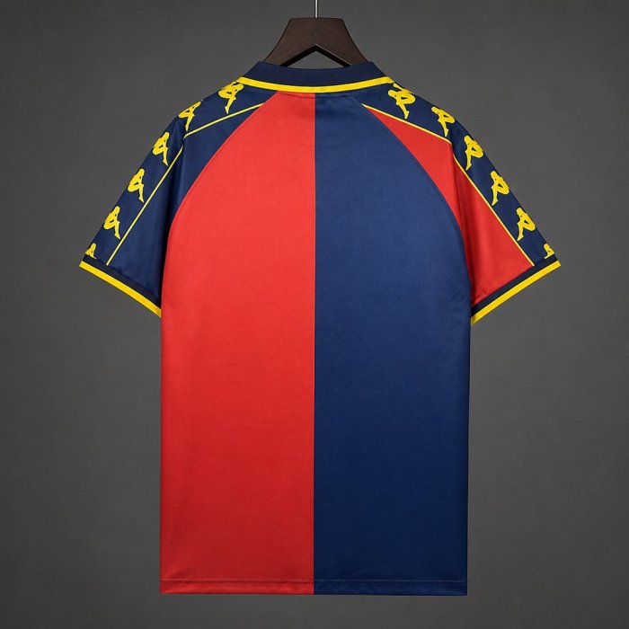 Retro  99/00 Genoa Home Red & Navy Blue Jersey