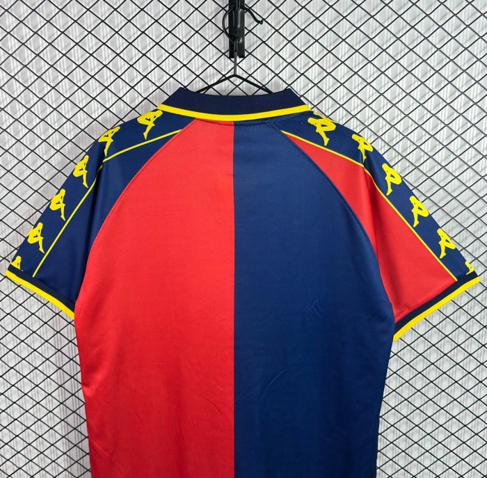 Retro  99/00 Genoa Home Red & Navy Blue Jersey
