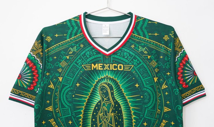 2026 Mexico Special Edition Green with Virgin of Guadalupe and Aztec Pattern Jersey