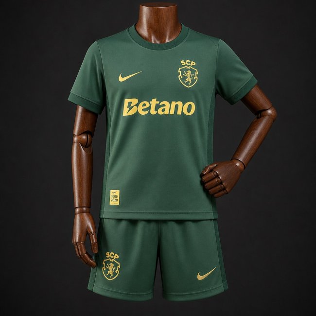 26/27 Kids Sporting CP Lisbon 120 Years Anniversary Green Kits Jersey