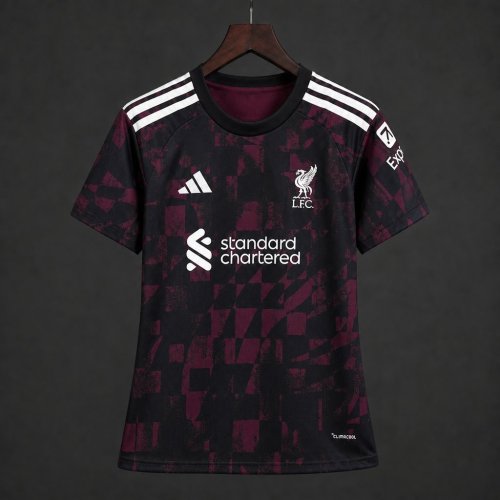 26/27 Womens  Liverpool Third Black with Burgundy  Jersey