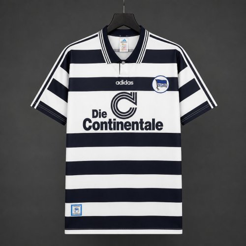 Retro 98/99 Hertha BSC Home White&Black Stripes Jersey