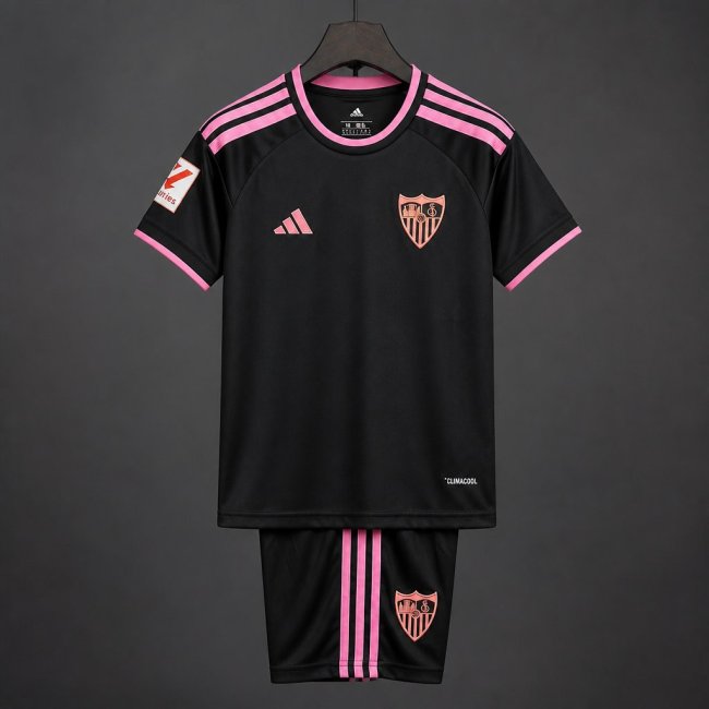 26/27 Kids Sevilla Third Black Kit Jersey