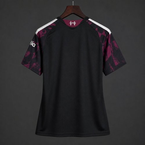 26/27 Womens  Liverpool Third Black with Burgundy  Jersey