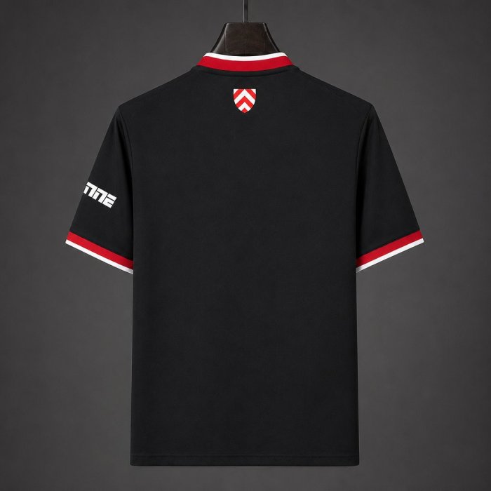 26/27 Arminia Bielefeld Away Black and Grey with Diagonal Chevron Pattern Jersey