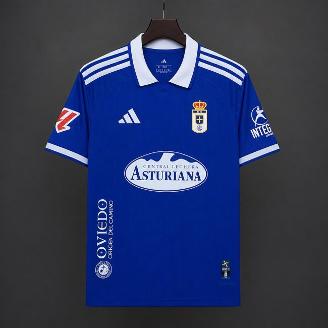 26/27 Real Oviedo Home Blue with White Collar Jersey