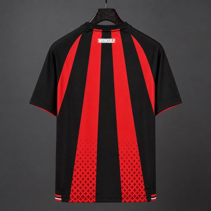 26/27 Bayer 04 Leverkusen Home Black/Red Vertical Stripes Jersey