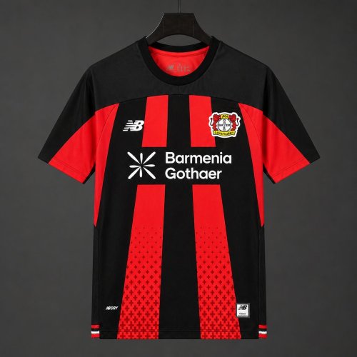 26/27 Bayer 04 Leverkusen Home Black/Red Vertical Stripes Jersey