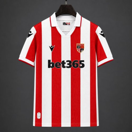 26/27 Stoke City Home Red Stripes Jersey