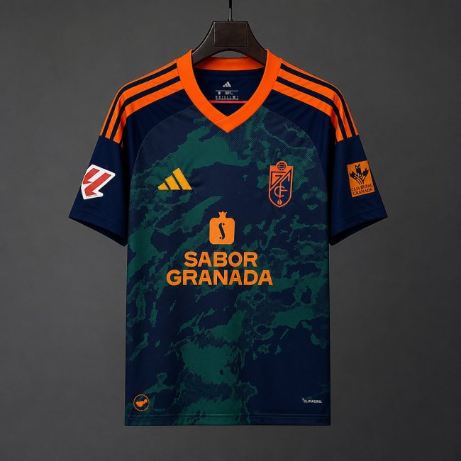 26/27 Granada Away Dark Green Camouflage with Orange Trim Jersey