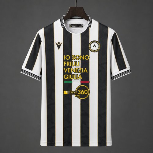 26/27 Udinese Home White With Black Stripes Jersey