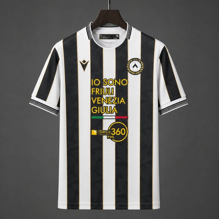 26/27 Udinese Home White With Black Stripes Jersey