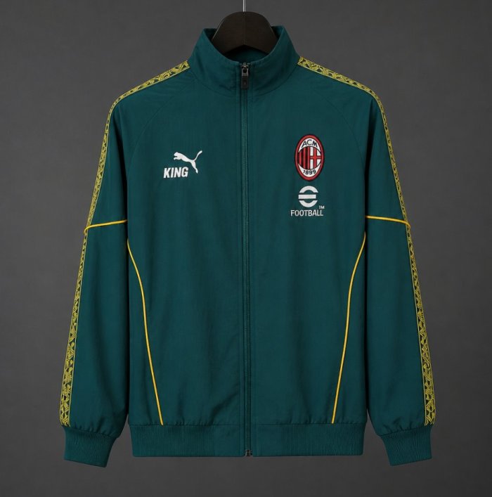 26/27 AC Milan Deep Green Full Zipper Windbreaker