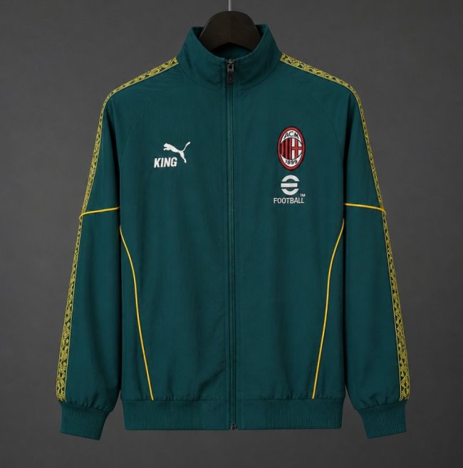 26/27 AC Milan Deep Green Full Zipper Windbreaker