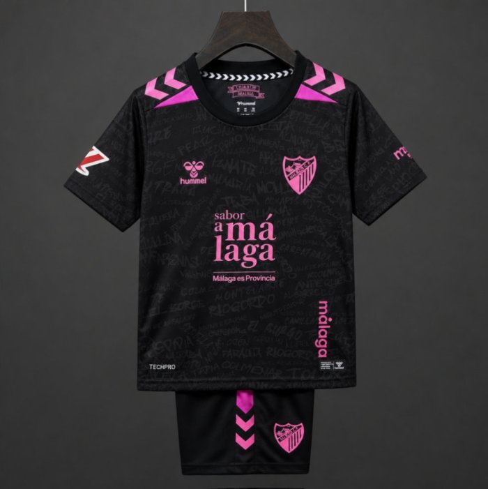 26/27 Kids Málaga CF Away Black/Pink Jersey