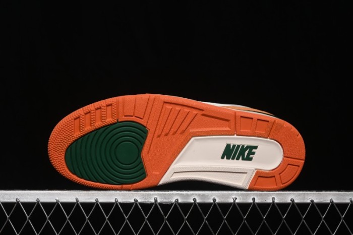 Nike Air Jordan 3 Retro  Miami  Solefly Collaboration White Green Orange Sneakers - IF4491-100
