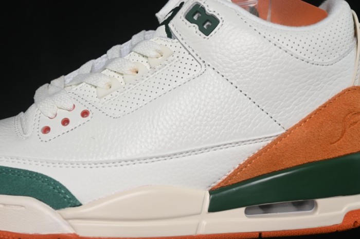 Nike Air Jordan 3 Retro  Miami  Solefly Collaboration White Green Orange Sneakers - IF4491-100