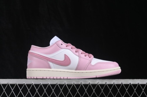 Nike Air Jordan 1 Low Retro Basketball Shoes with Classic White-Pink Colorway - DC0774-607