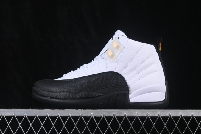 Nike Air Jordan 12 Retro Taxi Basketball Shoes with Gold Eyelets - CT8013-117