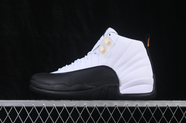 Nike Air Jordan 12 Retro Taxi Basketball Shoes with Gold Eyelets - CT8013-117