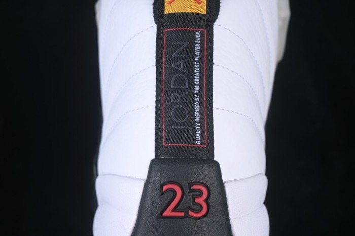Nike Air Jordan 12 Retro Taxi Basketball Shoes with Gold Eyelets - CT8013-117
