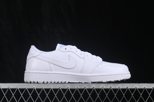 Nike Air Jordan 1 Low Retro Basketball Shoes in All-White Leather - DD9315-110