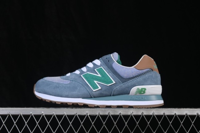 New Balance 574 Classic Retro Running Shoes with Suede and Mesh Upper - ML574PIA