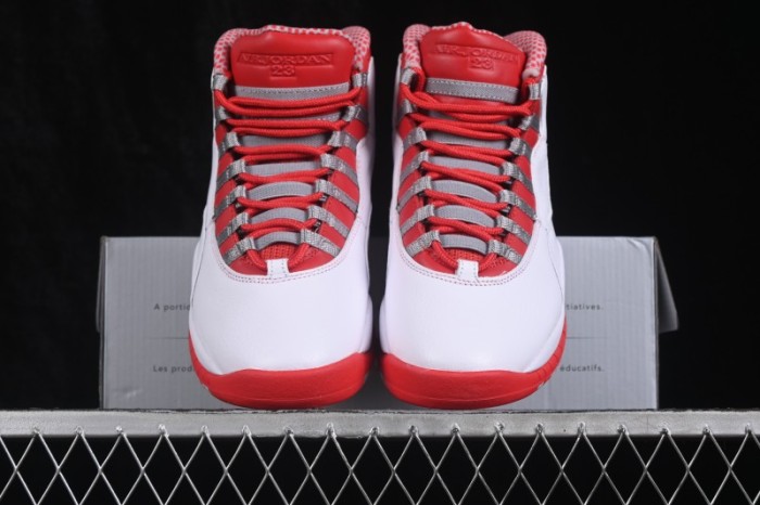 Nike Air Jordan 10 Retro Red Steel Basketball Shoes with Iconic Design - 310805-161