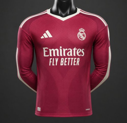 Player Version 26/27 Real Madrid CF Away Red Long Sleeve Jersey