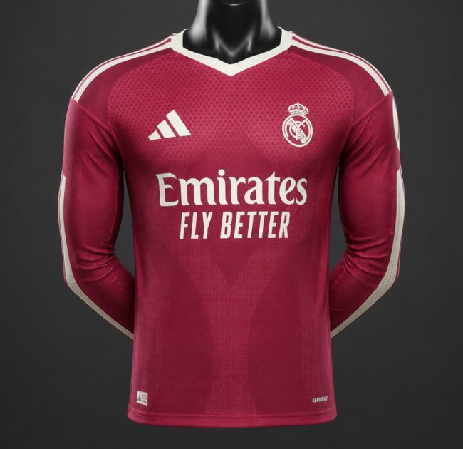 Player Version 26/27 Real Madrid CF Away Red Long Sleeve Jersey