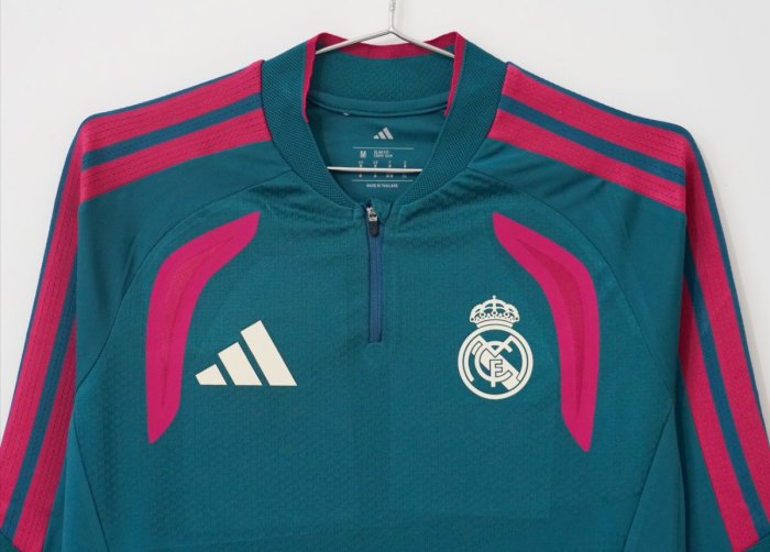 26/27 Real Madrid CF Teal & Pink Quarter-Zip Training Top