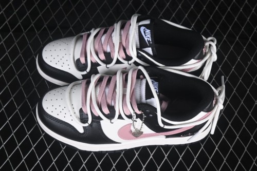 Nike SB Dunk Low Black Pink Strap Low-Top Casual Skateboard Shoes - CW1590-100