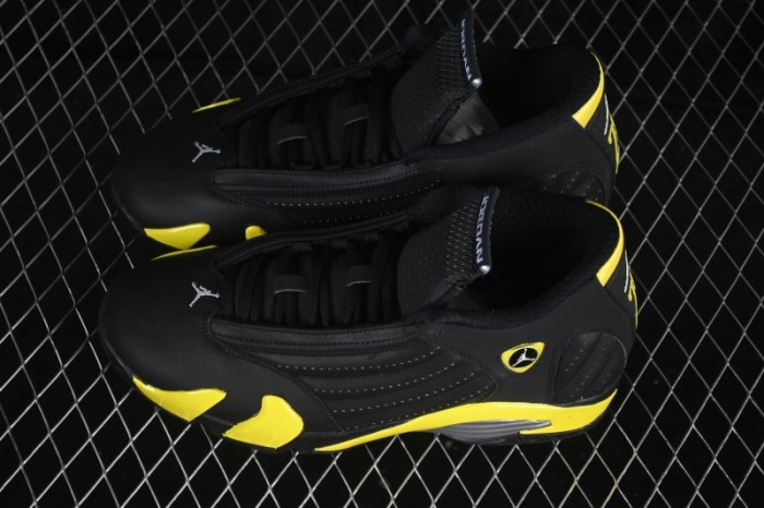 Air Jordan 14 Retro Thunder Black Yellow Basketball Shoes - 487471-070
