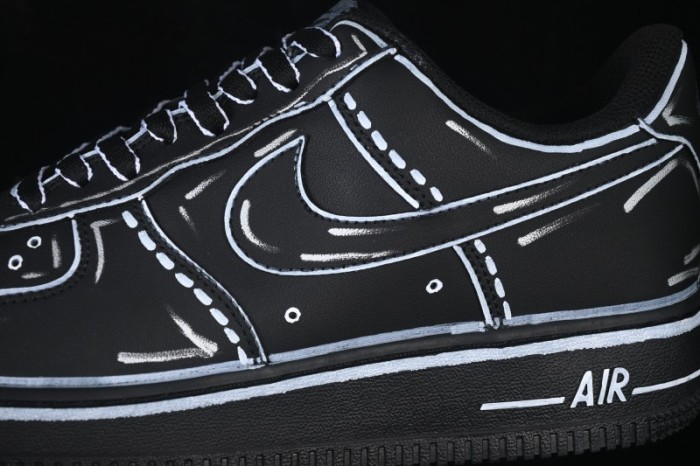 Nike Air Force 1 '07 Low Casual Skate Shoes with Full-Length Air Cushion - CW2288-001