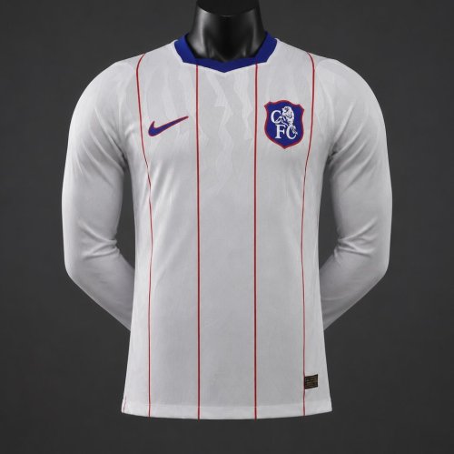 Player Version 26/27 Chelsea FC White with Red Pinstripe Third Long Sleeve Jersey