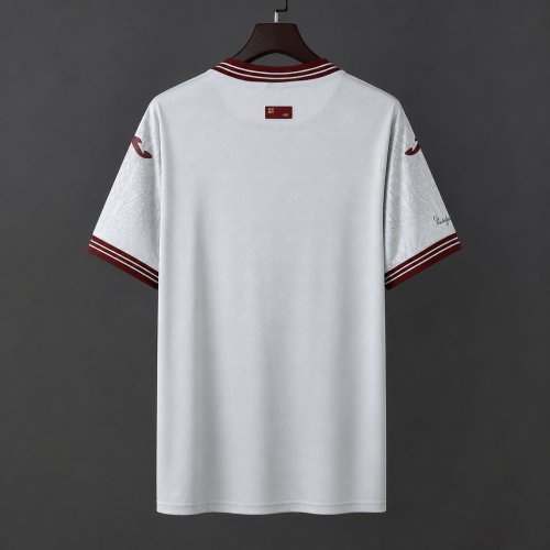 26/27 Real Murcia CF White with Maroon Baroque Pattern Away Jersey