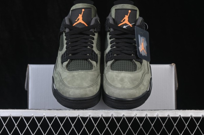 Air Jordan 4 Retro x Undefeated Olive Suede Sneakers - IB1519-200
