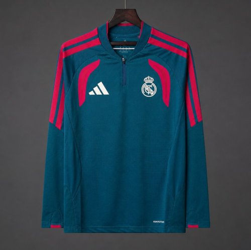 26/27 Real Madrid CF Teal & Pink Quarter-Zip Training Top