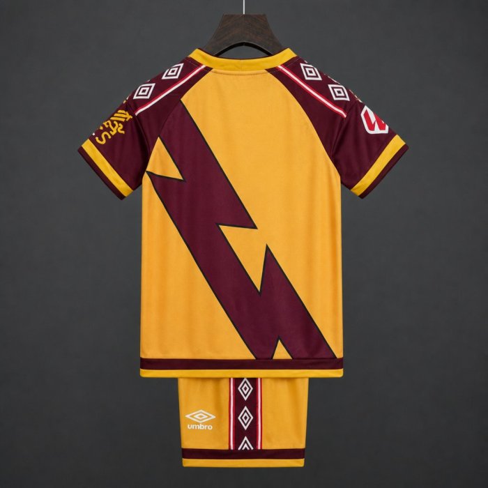 26/27 Kids Rayo Vallecano Yellow & Maroon Away Jersey Kit