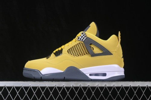 Nike Air Jordan 4 Retro 'Lightning' White Yellow Basketball Shoes - CT8527-700