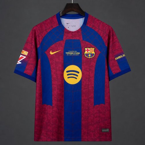 26/27 FC Barcelona Blue & Burgundy Spider-Web Pattern Special Edition Home Jersey
