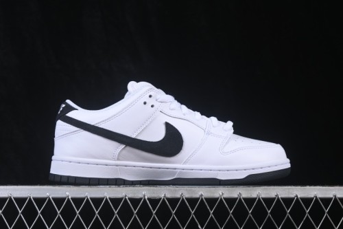 Nike SB Dunk Low Classic White Black Full Leather Low-Top Casual Skate Shoes - HF3704-100
