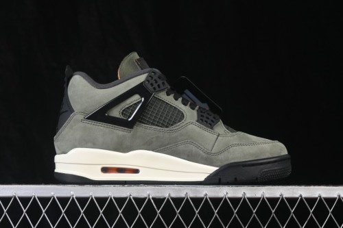 Air Jordan 4 Retro x Undefeated Olive Suede Sneakers - IB1519-200