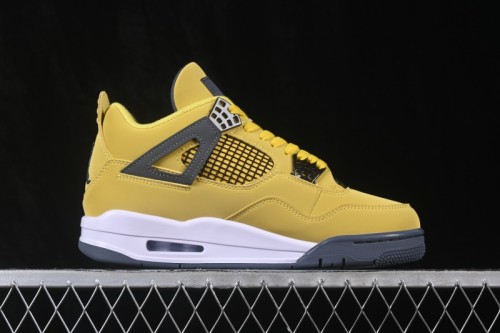 Nike Air Jordan 4 Retro 'Lightning' White Yellow Basketball Shoes - CT8527-700
