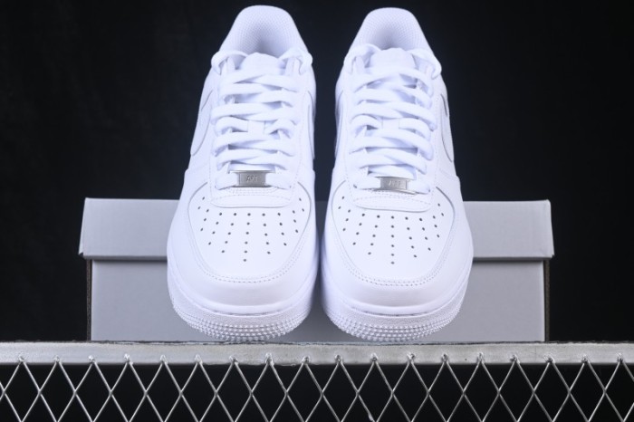 Nike Air Force 1 '07 Low Low-Top Casual Sneakers All-White Leather - CW2288-111