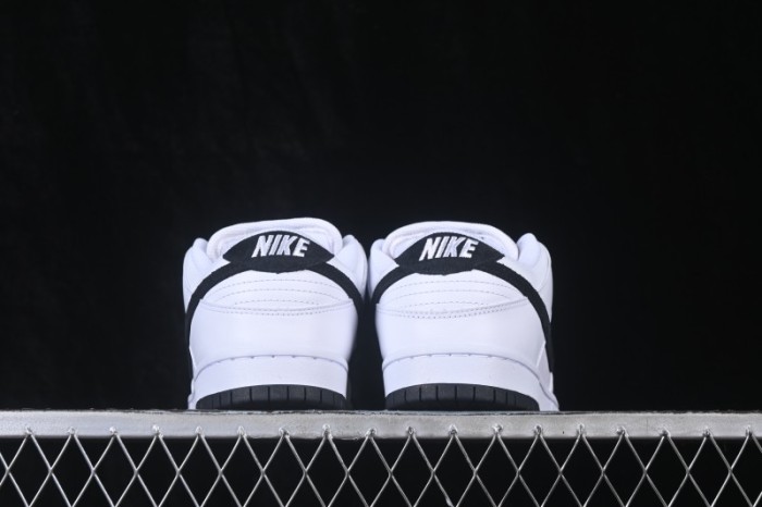Nike SB Dunk Low Classic White Black Full Leather Low-Top Casual Skate Shoes - HF3704-100