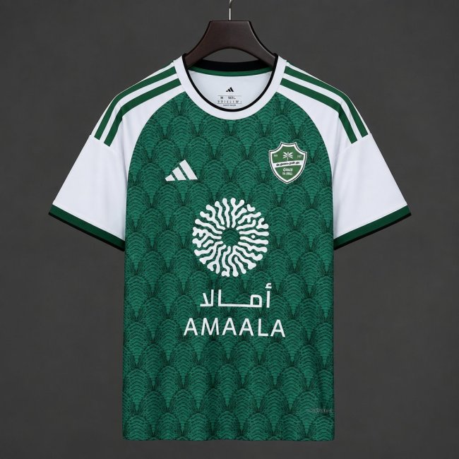 26/27 Al-Ahli Saudi FC Green with White Sleeve & Scale Pattern Home Jersey